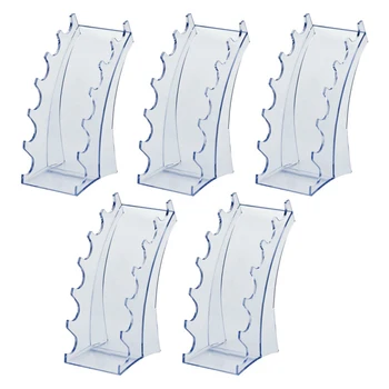 

5pcs Display Stand Desk Organizer Vertical Horizontal Transparent Makeup Brush Rack 6 Slots Pencil Storage Pen Holder Stationery