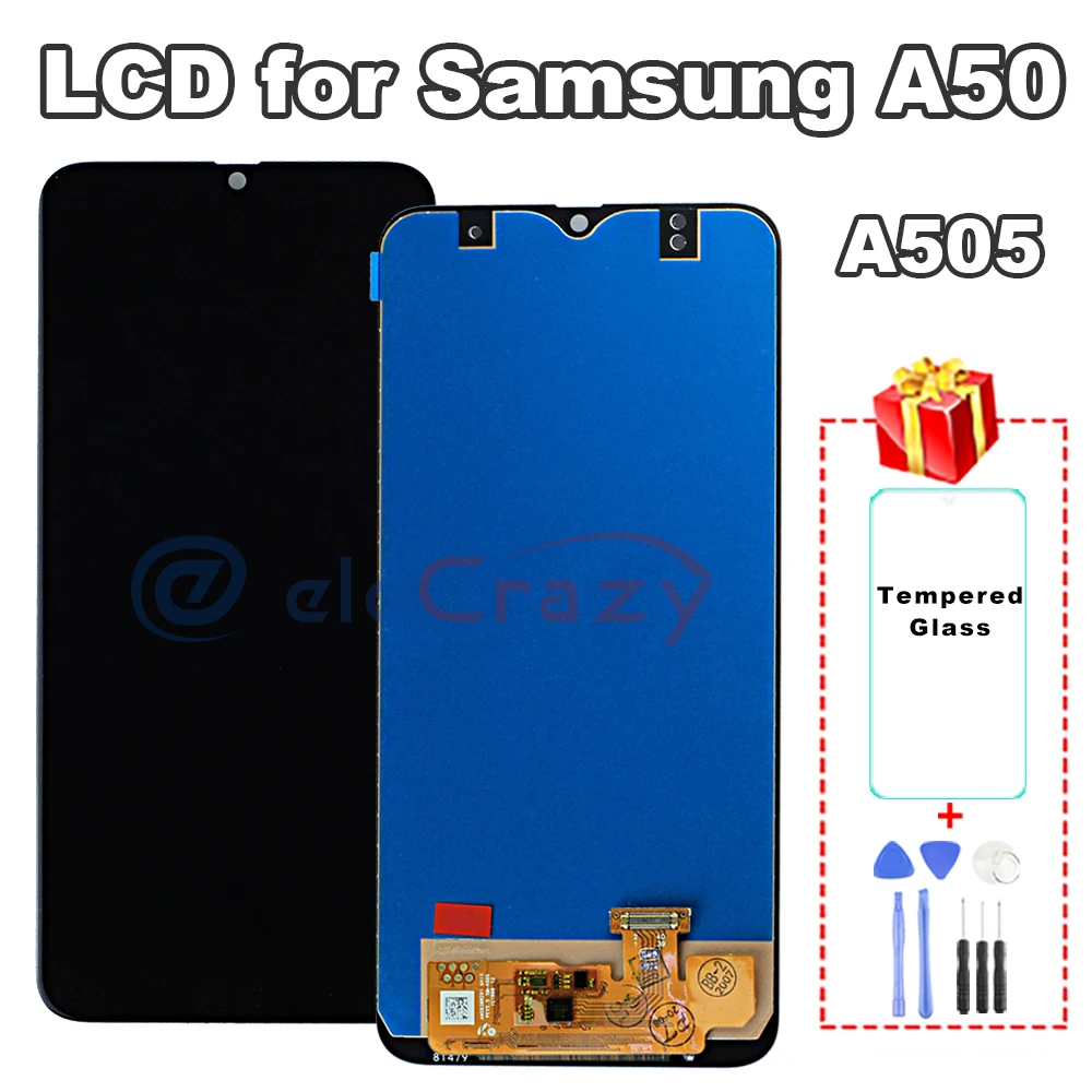 Premium for Samsung Galaxy A50 A505 LCD Screen A505FN A505W A505G A505U Display with Touch Digitizer Assembly Replacement Tested