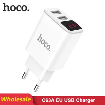 

HOCO C63A 21 pcs/Lots Wholesale 5V 2.1A USB Charger For iPhone 11 Xs Max EU Plug Wall Charger Adapter for Samsung Xiaomi Huawei