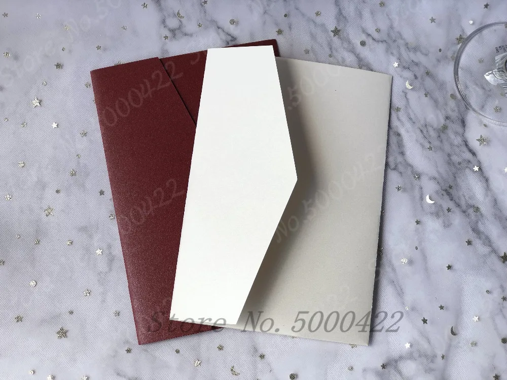 50 шт тройные Пригласительные открытки лазерная резка Pocketfold свадебные пригласительные открытки поздравительные открытки событие банкет Пригласительные открытки