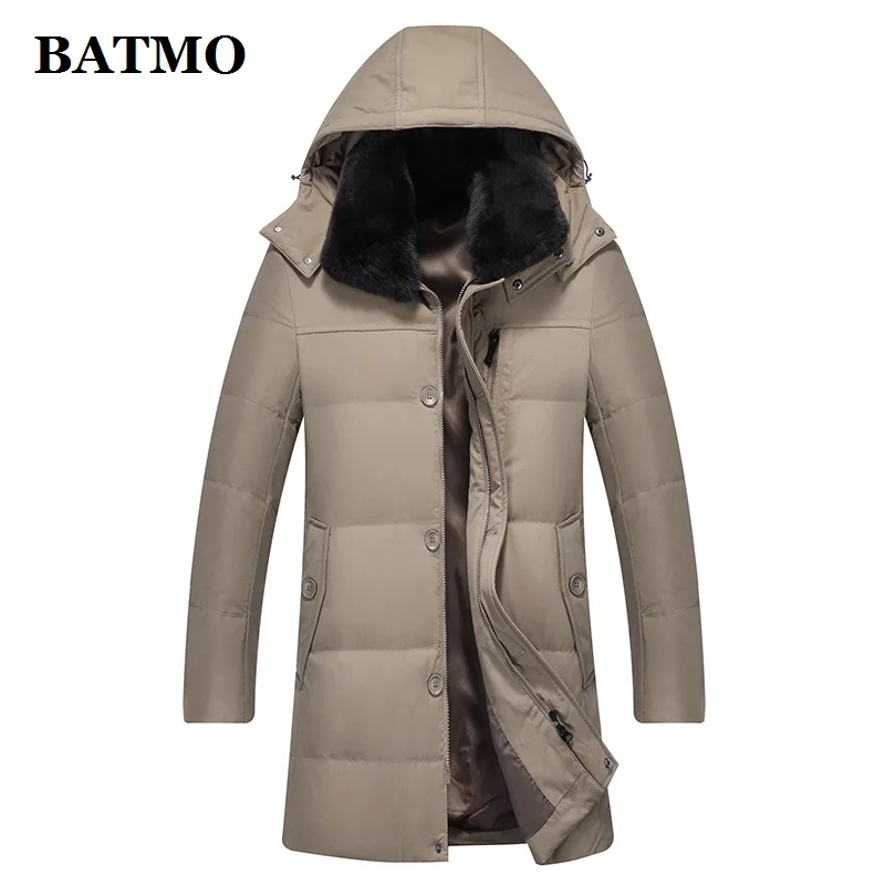 

BATMO 2020 new arrival winter Rabbit fur collar&90% white duck down hooded jackets men,winter men's parkas,warm coat,,LZ8909