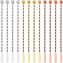 12 шт. многоразовые соломинки Кофе мешалки для напитков Stir Sticks Нержавеющая сталь коктейль коктейльные палочки с 3 цвета весло