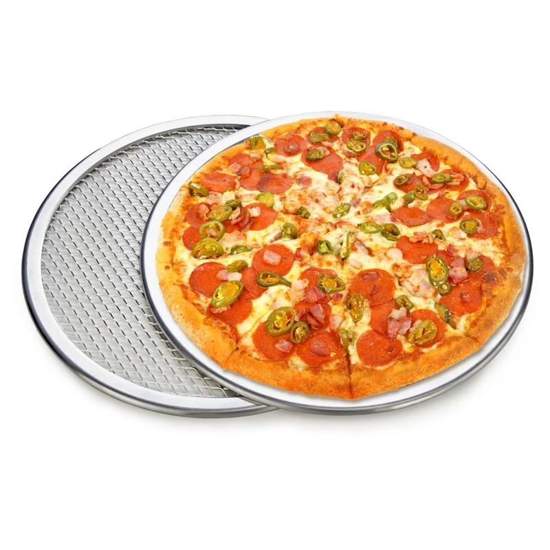 Bandeja de horno de malla plana de aluminio para pizza de 15,24 cm a 30,48 cm 8In 