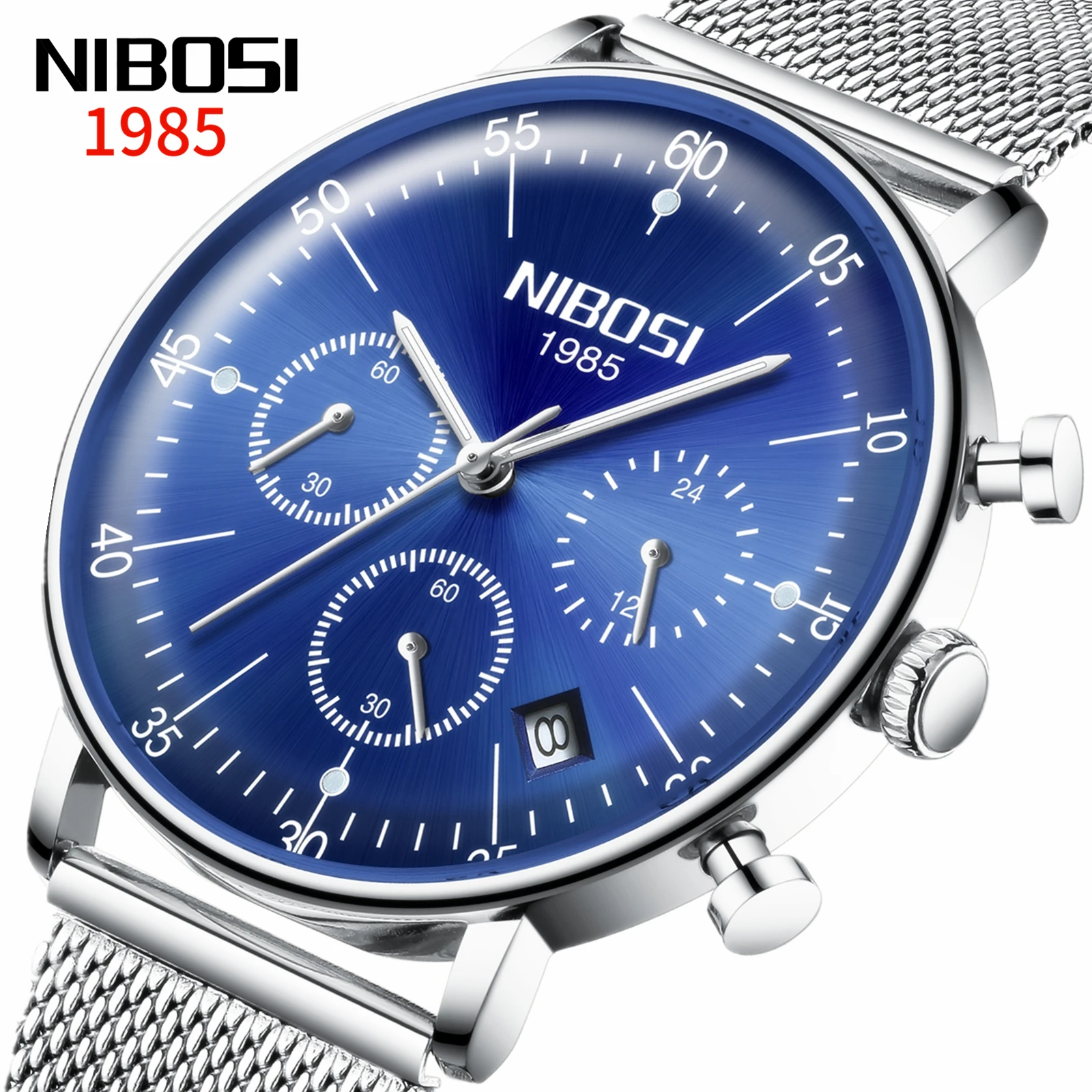 Часы наручные NIBOSI Мужские кварцевые брендовые Роскошные ультратонкие