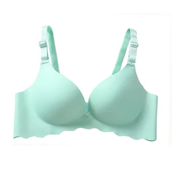 

Seamless Intimates No Rims Underwear Women Bra No Trace Breathable Gather Soft One Piece Smooth Elasticity Adjustable Strap