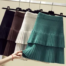8 цветов Высокая талия трапециевидная Женская юбка однотонная, с приметанными оборками Матросская плиссированная юбка эластичная талия Милая Девичья танцевальная юбка