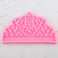 DIY barokowa korona silikonowe formy babeczka weselna Topper narzędzia do dekorowania ciast masą cukrową cukierki biżuteria glina foremka do czekolady i lukru 4