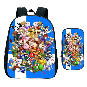 

Super Mario Smash Bros Children Backpack School Bags for Boys Girls Big Capacity Waterproof Satchel Toddler Kids Book Bag