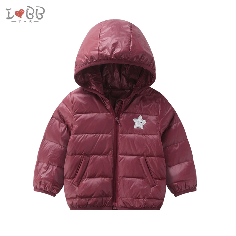 1 PCS Red wine Coat Куртка с капюшоном для малышей; пуховое пальто; Верхняя одежда для детей; утепленная детская одежда на молнии для От 6 месяцев до 3 лет мальчиков и девочек; унисекс - Цвет: 1 PCS Red wine Coat