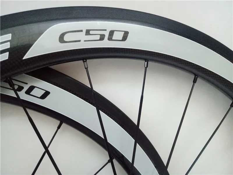

Hot sale C50 carbon wheels Powerway R36 ceramics hub 38/50/60mm depth 23/25mm width clincher 700c rims road bike wheels