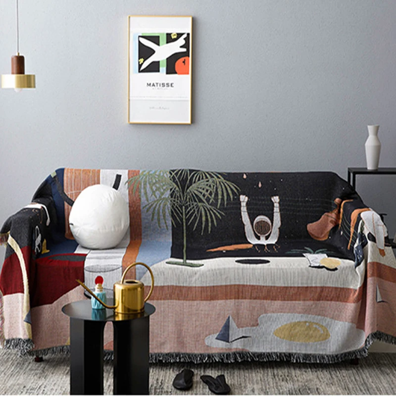

Nordic Throw Blanket Multifunction Space Travel Decoration Slipcover Cobertor Sofa Bed Non-slip Stitching Soft Sheet Blankets