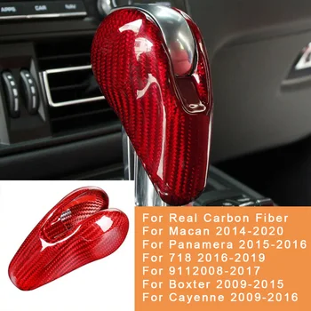 

Carbon Fiber Red Car Gear Shift Knob Cover Trim Fit For Prosche 911 2008-2017 Gear Shift Knob Cover Trims