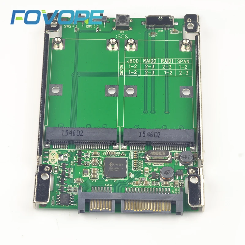 2 5 &quotSATA III к двойному мини SATA USB 3 0 mSATA SSD Raid контроллер конвертер карт с