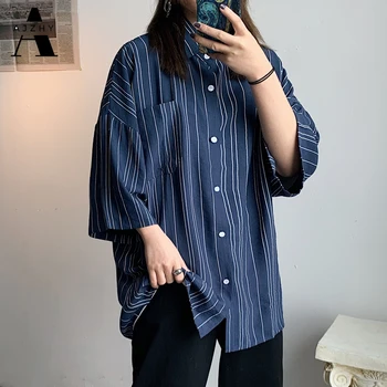 

Striped Long Sleeve Shirts Men Spring Summer Korean Oversize Men Shirts Casual Black Designed Thin Japanese Streetwear Shirts