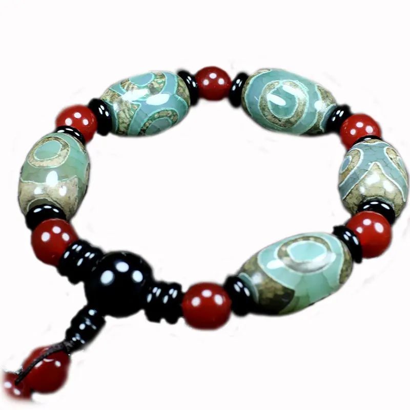 

Agate Transfer Beads Bracelet Guardian Lucky Three Eyes Dzi Bead Bracelet