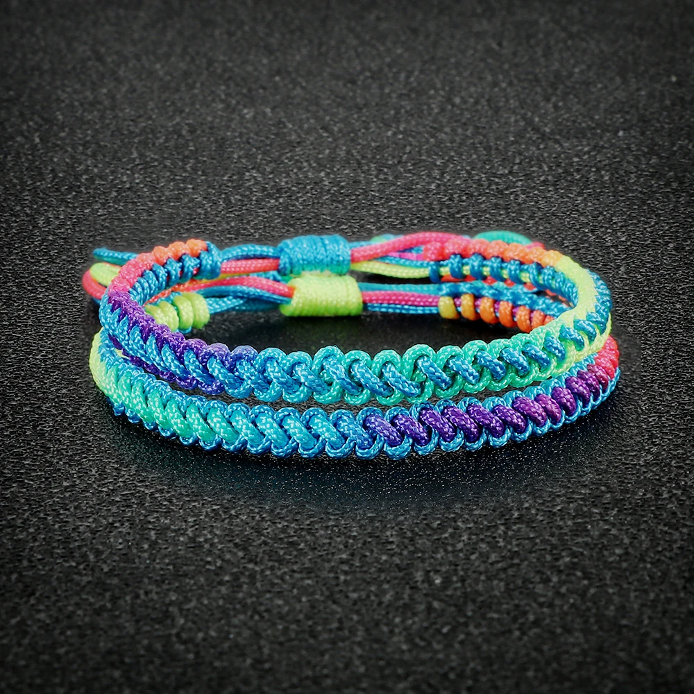 Bracciale intrecciato fatto a mano Lega di moda Gesù Croce Fascino Fortunato Corda blu Ragazza regolabile che desidera Donne Uomini Coppia Gioielli