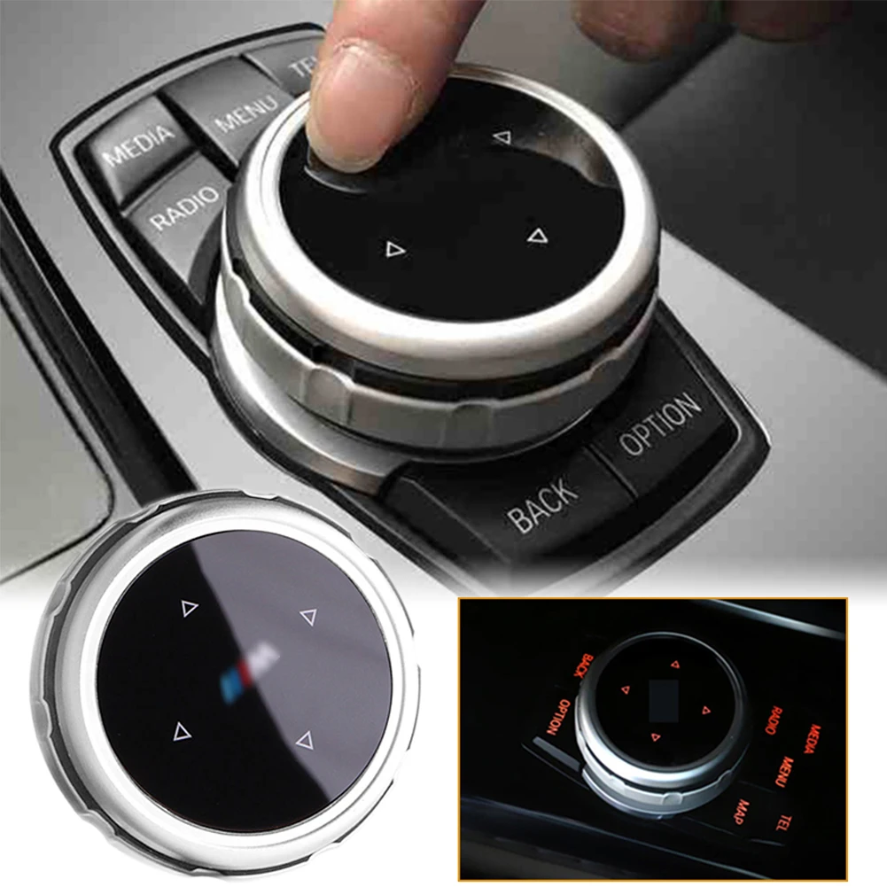 

Black Silver Modified Center Console Multimedia Control Knob Trims Cover Decoration for BMW F10 F20 F30 iDrive
