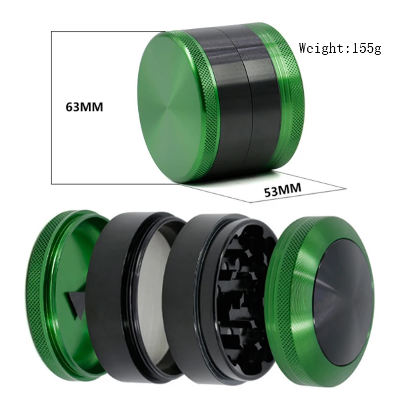

1Pcs Tobacco Crusher Diameter 63mm 4 Layers Grinder Hand Muller Smoke Herbal Cigarette Grinders Fumar Hierba Smoke accessories