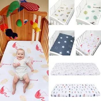 

Newborn Cotton Crib Fitted Sheet Soft Breathable Bed Mattress Cover Bedding Set for Most Standard Diaper Changing Mats