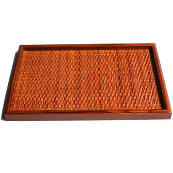 

Rattan Dinner Plate Western Food Rectangular Snack Dessert Serving Tray Simple Dining Table Home Decoration