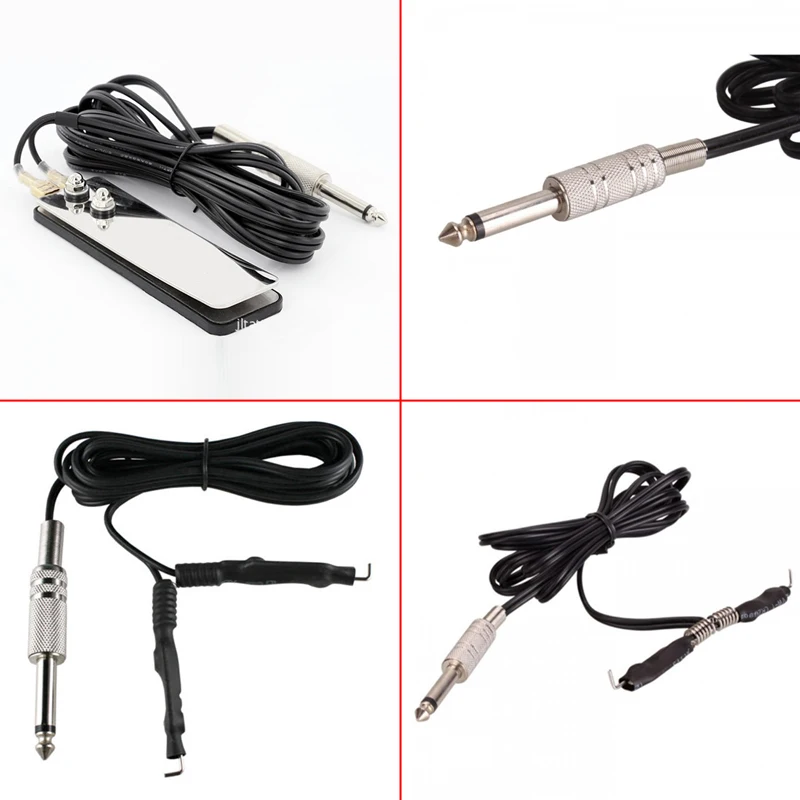 Мини из нержавеющей стали ножная педаль и клип шнур черная Татуировка крюк линия татуировки Электропитание для тату аксессуары