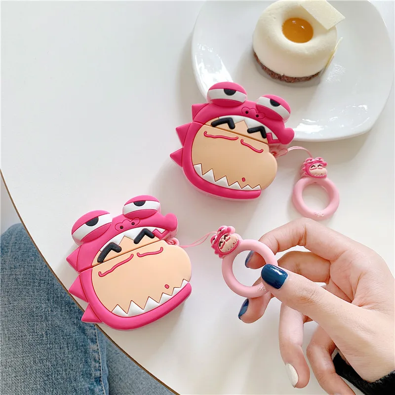 

3D Earphone Cases for AirPods 2 Case Cute Elf Ball Cartoon for Apple Air Pods Protect Cover for Earpods Earbuds Case Ring Strap