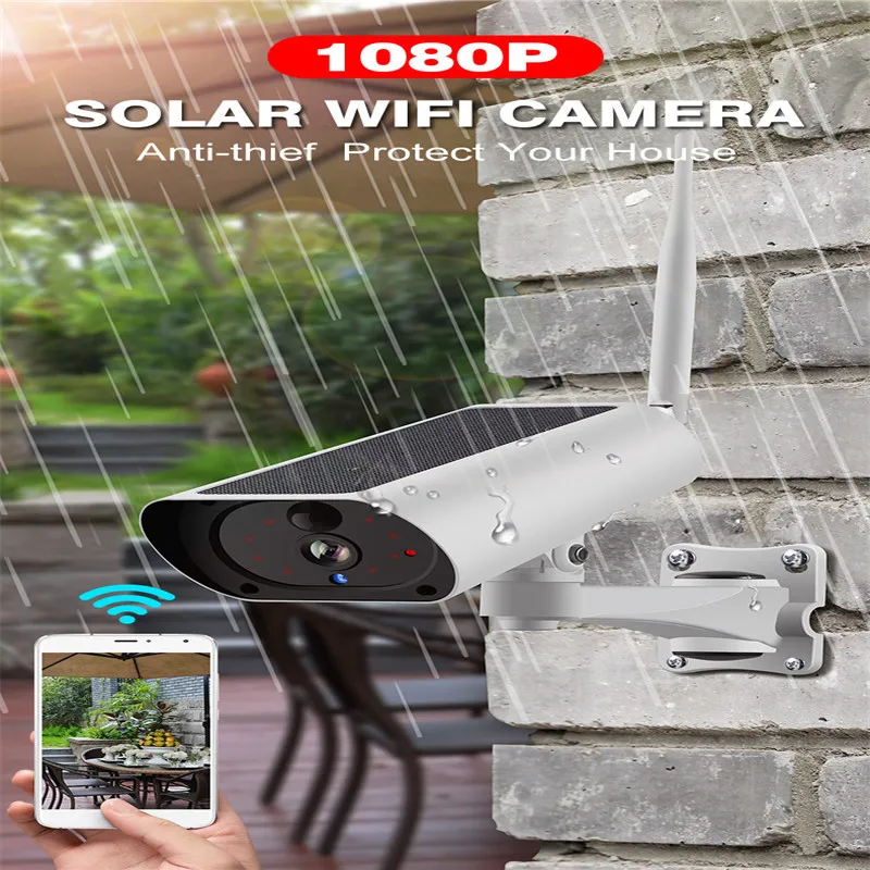 

Solar Power IP Camera 1080P WiFi Camera 4X Zoom 2-way Audio waterproof Wireless outdoor wireless security cameras for home