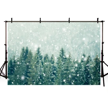 

Photography backdrops Winter snowy pine forest Christmas photo backdrop baby shower props backgrounds for Photo studio photocall