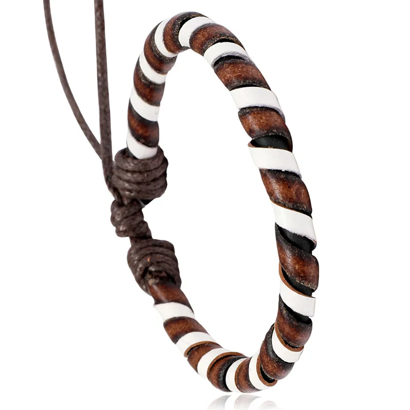 

New Arrival Casual Brown Multilayer Rope Handmade Woven Women Leather Bracelets For Man Woman Gift Retro Jewelry