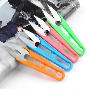 

24pcs Sewing Scissors Practical Portable U-shape Thread Cutter Trimming Scissors Embroidery Clippers (Random Color)