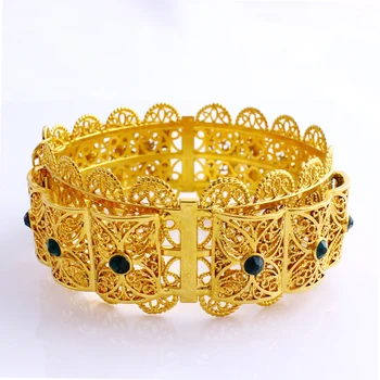 

Vintage Luxury Party Wear Bangles for Women Indian Jewelry Wedding Bridal Gold Bracelets Bangles Lace Armlet Open Cuff Bracelets