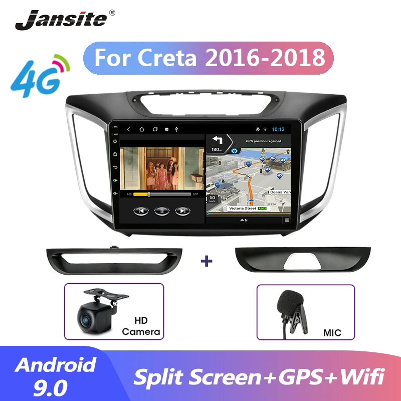 Jansite 10 &quotавтомобильное радио 2din Android 9 0 плеер для Hyundai Creta IX25 2016 2018 Мультимедиа
