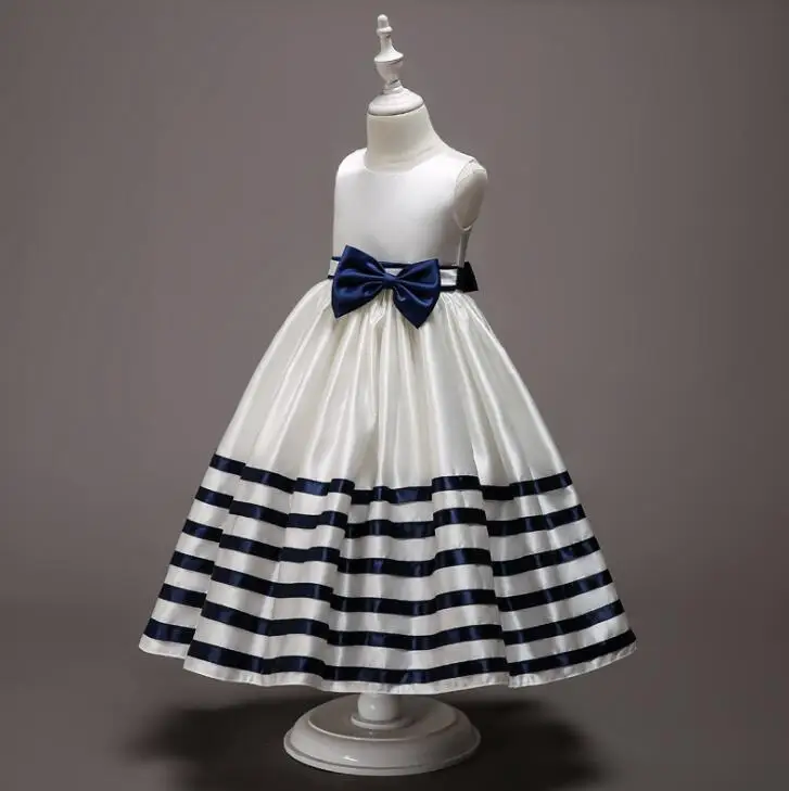 Dress Рождественское платье для маленьких девочек, Шелковый Атласный блестящий костюм, свадебное платье для дня рождения, платья для девочек 6, 8, 10, 12, 14 лет - Цвет: Dress