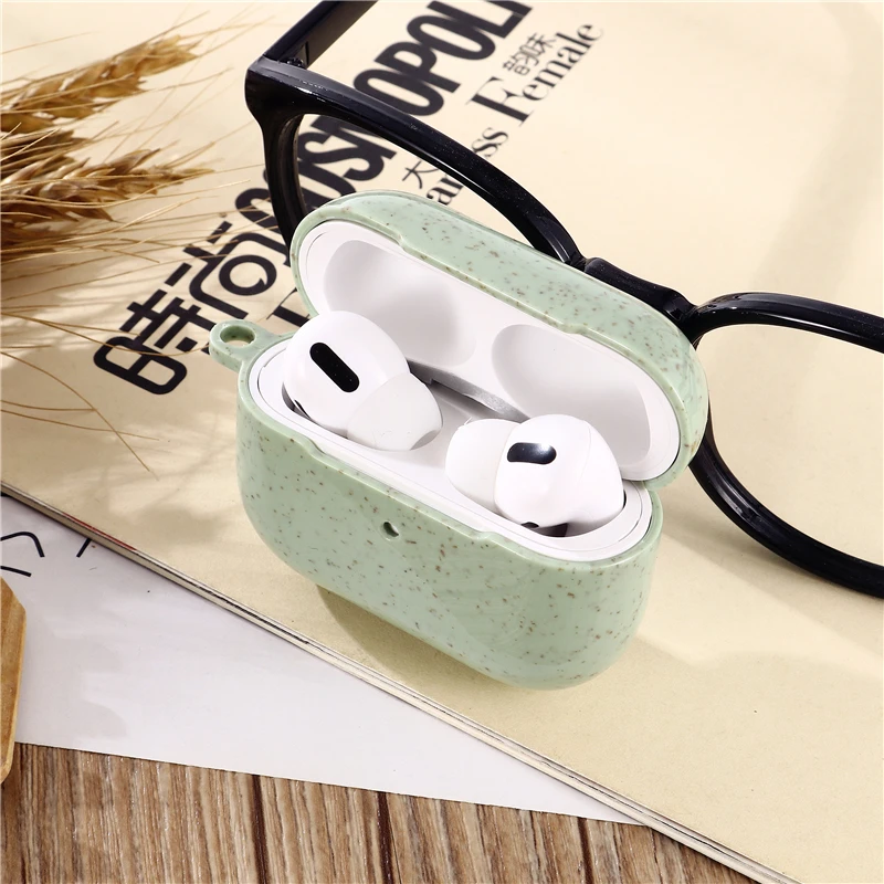 Разлагаемая соломенная коробка Беспроводная bluetooth airpods Pro защитный чехол для Apple