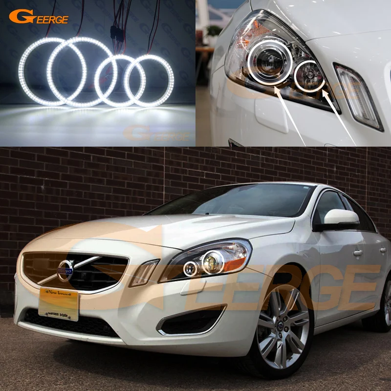 

For Volvo S60 2010-2013 with projector Excellent led Angel Eyes Ultrabright illumination smd led Angel Eyes Halo Ring kit
