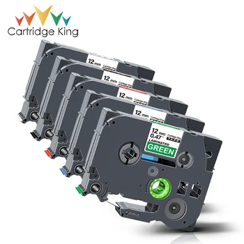 

5PCS 12mm TZ TZe-135 TZe-335 TZe-435 TZe-535 TZe-735 Label Tape Laminated Ribbon Compatible for Brother P-touch Printer