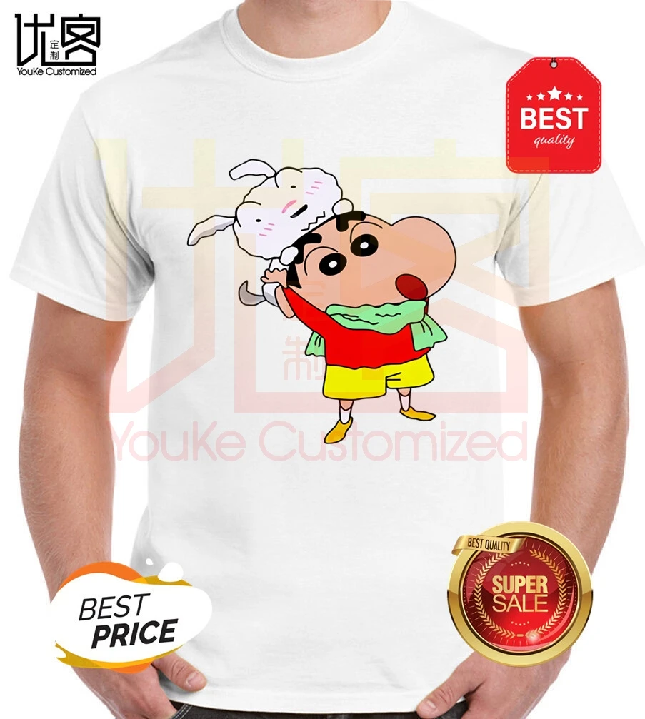 2020 летний мужской топ забавная футболка милый Crayon Shin Chan and dog мультяшная Футболка