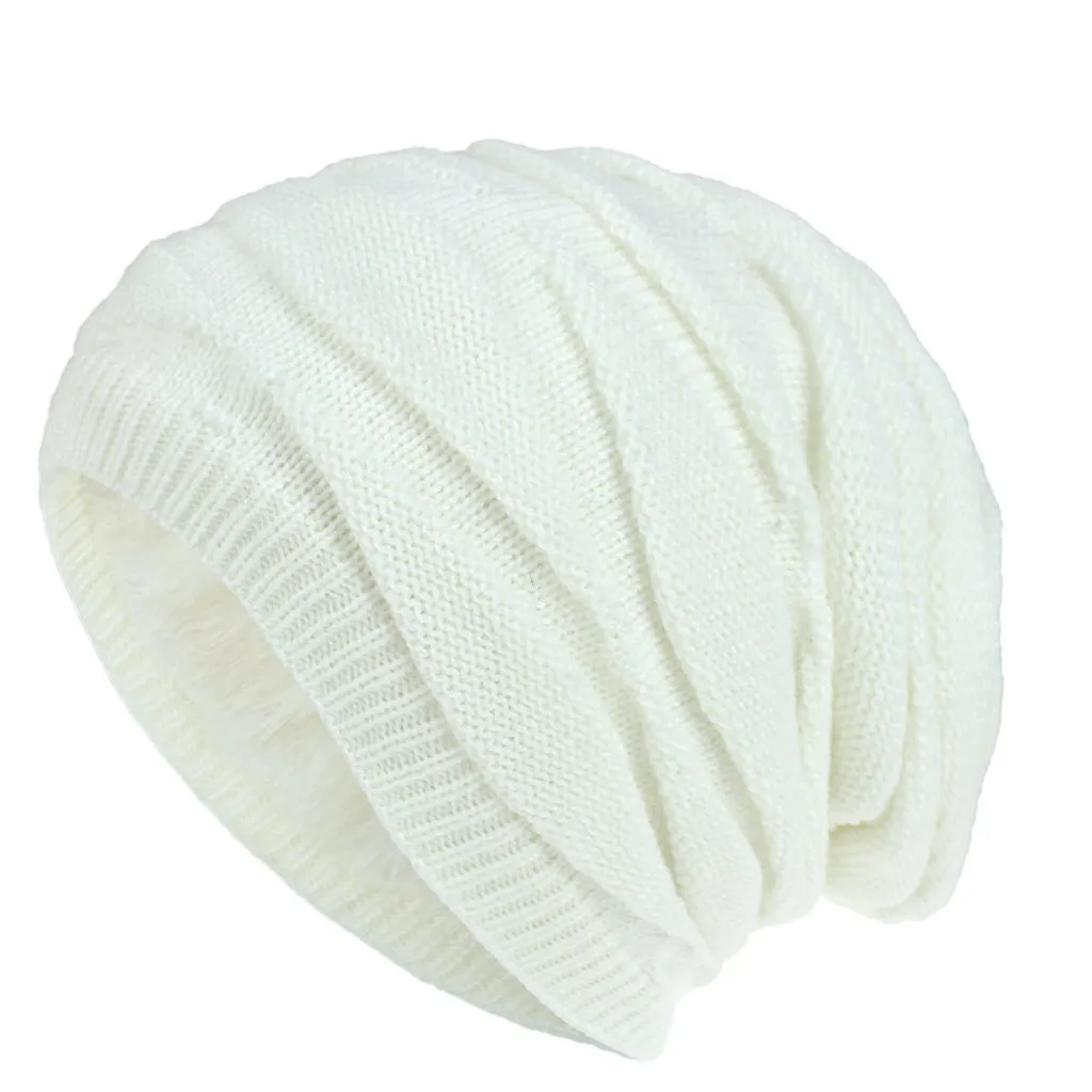 2021 Winter Warm Hats For Women Men Skiing Plush Knitted Winter Cap Beanies Unisex Solid Color Hip-Hop Skullies Beanie Female Ha skullies beanie Skullies & Beanies