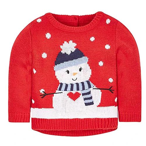 Christmas Baby Girl Handwork Sweater Autumn Winter Kids Stripe Clothes Boys Cartoon Santa Claus Embroidery Knitted Sweaters - Цвет: red