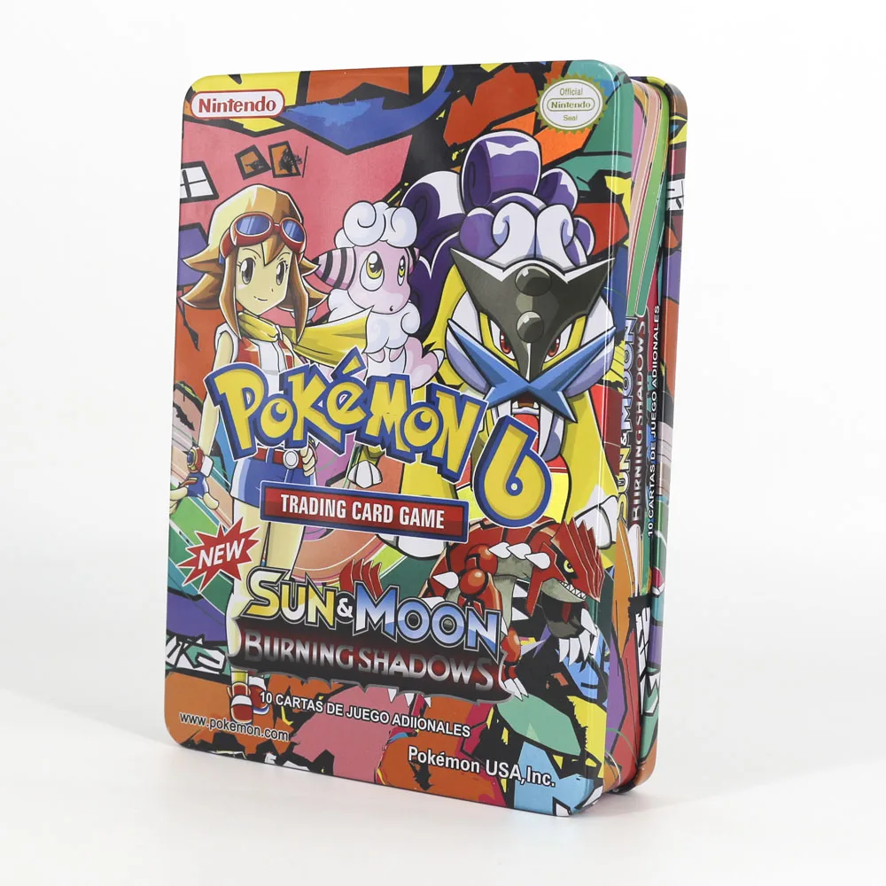TAKARA TOMY Pokemon торговая карточная игра флэш-карты коллекции GX Evolution игрушки металлическая коробка большая блестящая карта TCG 69 шт