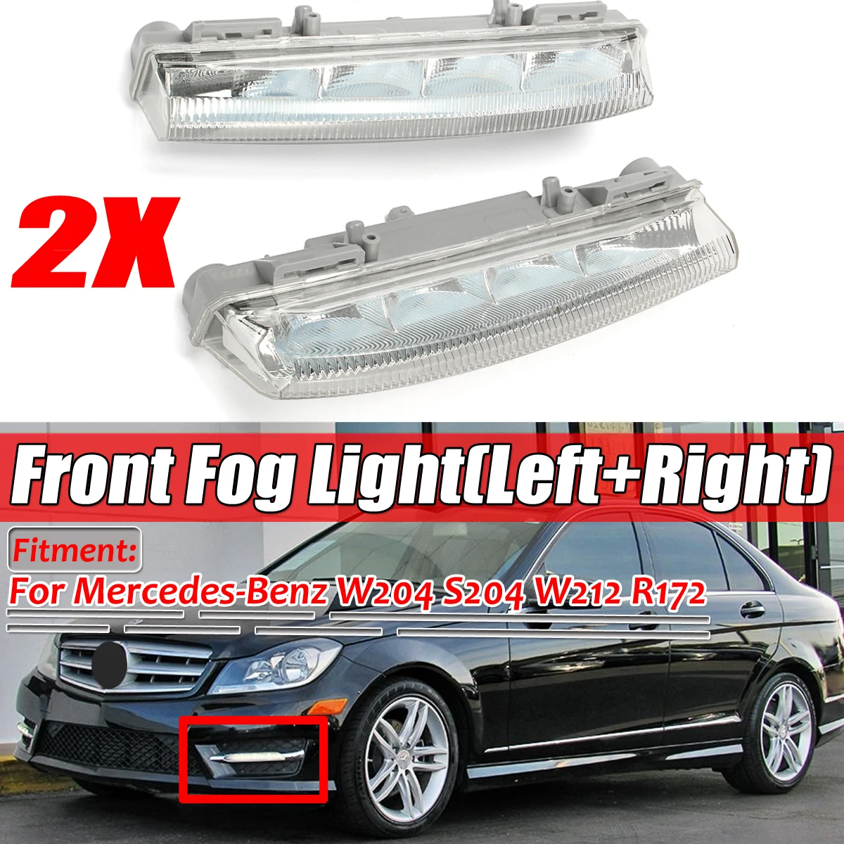 12V Daytime Running Light for W204//212//R172 2049068900 Replace on Vehicle Left