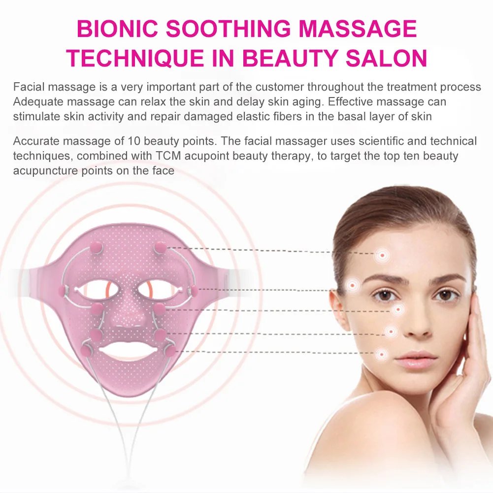 Massager da Beleza Face da Tampa Elétrica Vibração Rosto Completa Anti-rugas Face Levantamento Creme Absoption Instrumento Massageador Facial Ems 8 Creme Absoption Instrumento Massageador Facial
