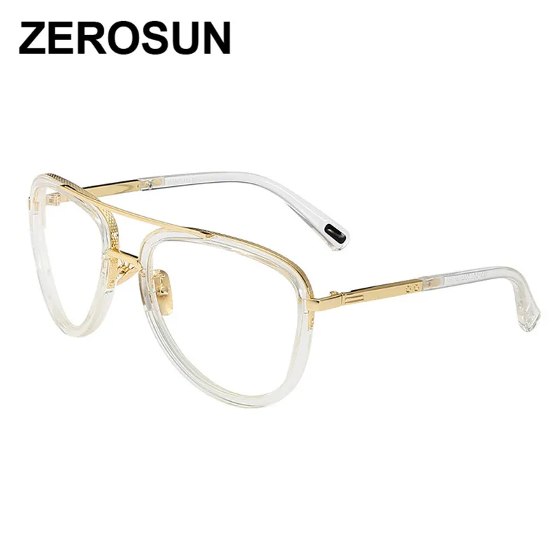 Zerosun, прозрачные солнцезащитные очки, мужские, женские, розовые, серые, Ретро стиль, стимпанк, солнцезащитные очки для женщин, мужские, негабаритные солнцезащитные очки-для мужчин