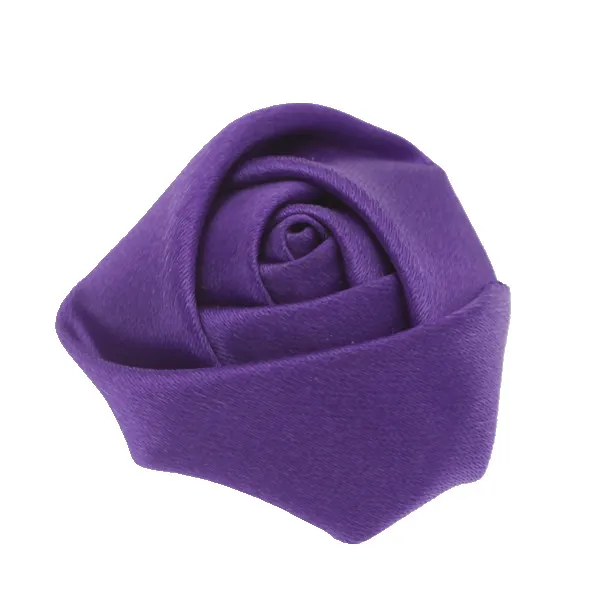 purple 3,8 см, для детей, сделай сам, атласная лента, цветы розы, аксессуары без повязки на голову, без зажимов, свадебные аксессуары для волос для девочек, 10 шт./лот - Цвет: purple