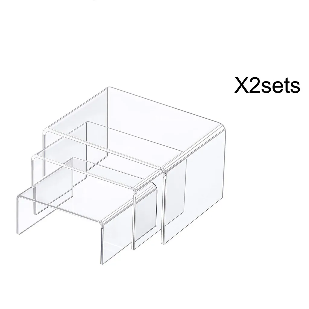 6 шт. прозрачный акриловый дисплей стояки ювелирные изделия подъемник для дисплея полка витрина приспособление кухня дальномер магазин ювелирных изделий дисплей стойки