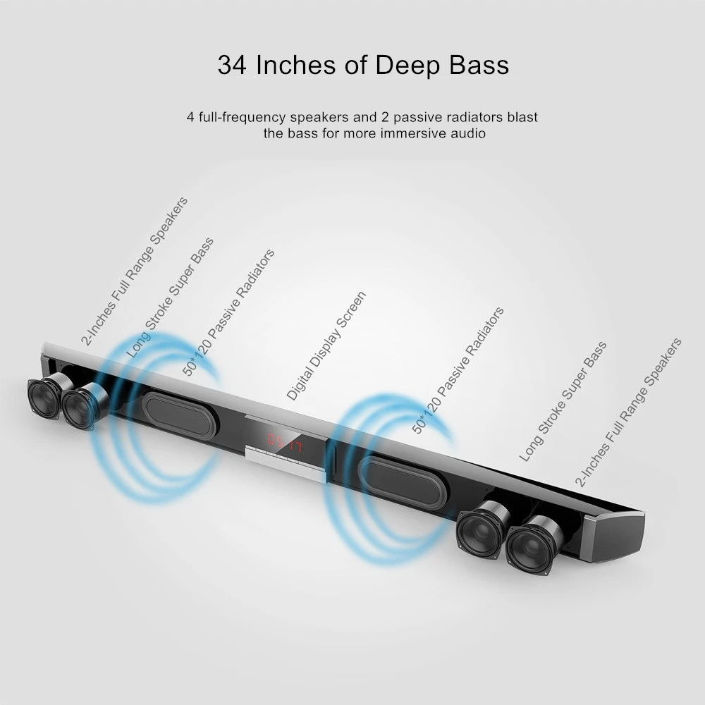 Bluetooth 4.0 Speaker LED Display Soundbar Wireless Sound bar BT Subwoofer Loudspeaker TV Home Theater Sound System AUX Coaxial