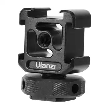 

Ulanzi PT-12 Triple Hot Shoe Mount Adapter DSLR Monitor Expansion Mount 1/4 Screw Hole for LED Video Light Microphone Magic Arm