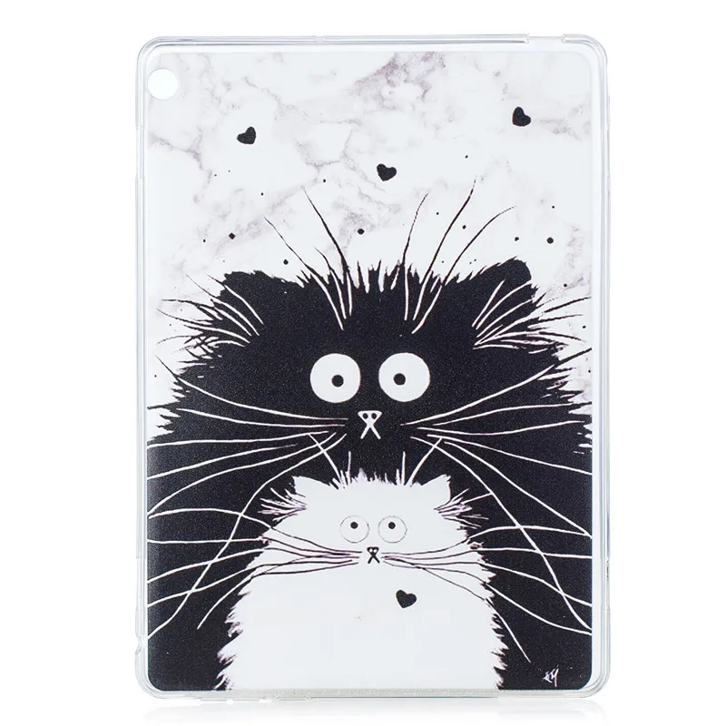 black cat Sllicon кристально чистый чехол для huawei MediaPad M3 Lite 10 BAH-L09 BAH-AL00 W09 10," Чехол Мягкий ТПУ чехол для планшета с изображением щенка кота - Цвет: black cat