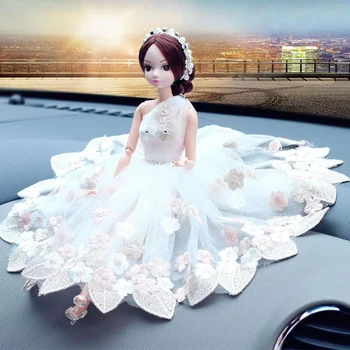 

Bride Dolls Interior Car Decoration Kids Gift Displaying Pretty Bedroom Home With Adhesive Tape Desktop Free Standing Party Mesh
