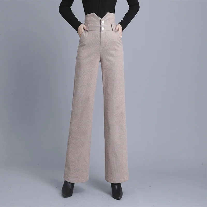 

Office Lady High Waist Pants Women 2019 Fall Winter Trousers For Work Female Straight Pants 3533LY